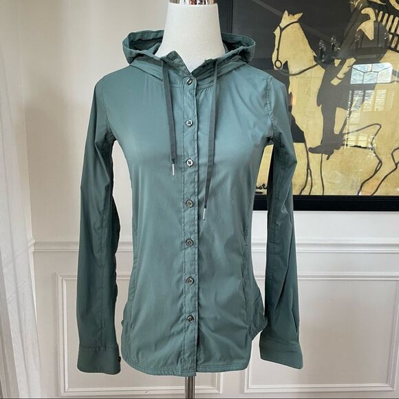Marmot Moisutre Wicking Hooded Button Up Anorak Shirt XS - Picture 1 of 11